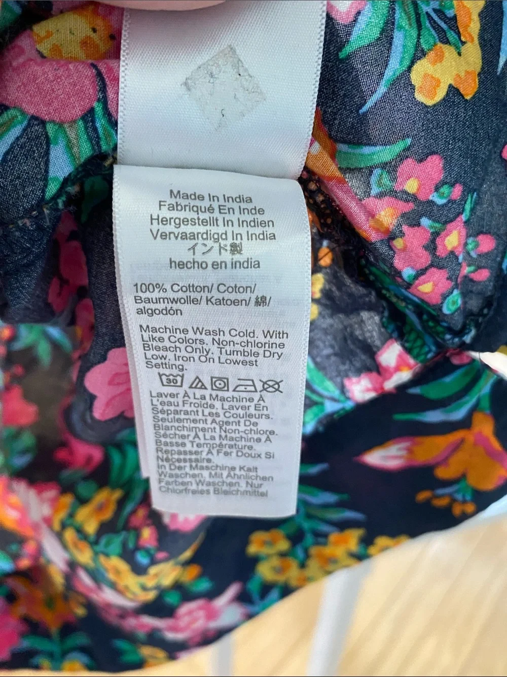 J. Crew Navy Floral Flutter Sleeve Blouse